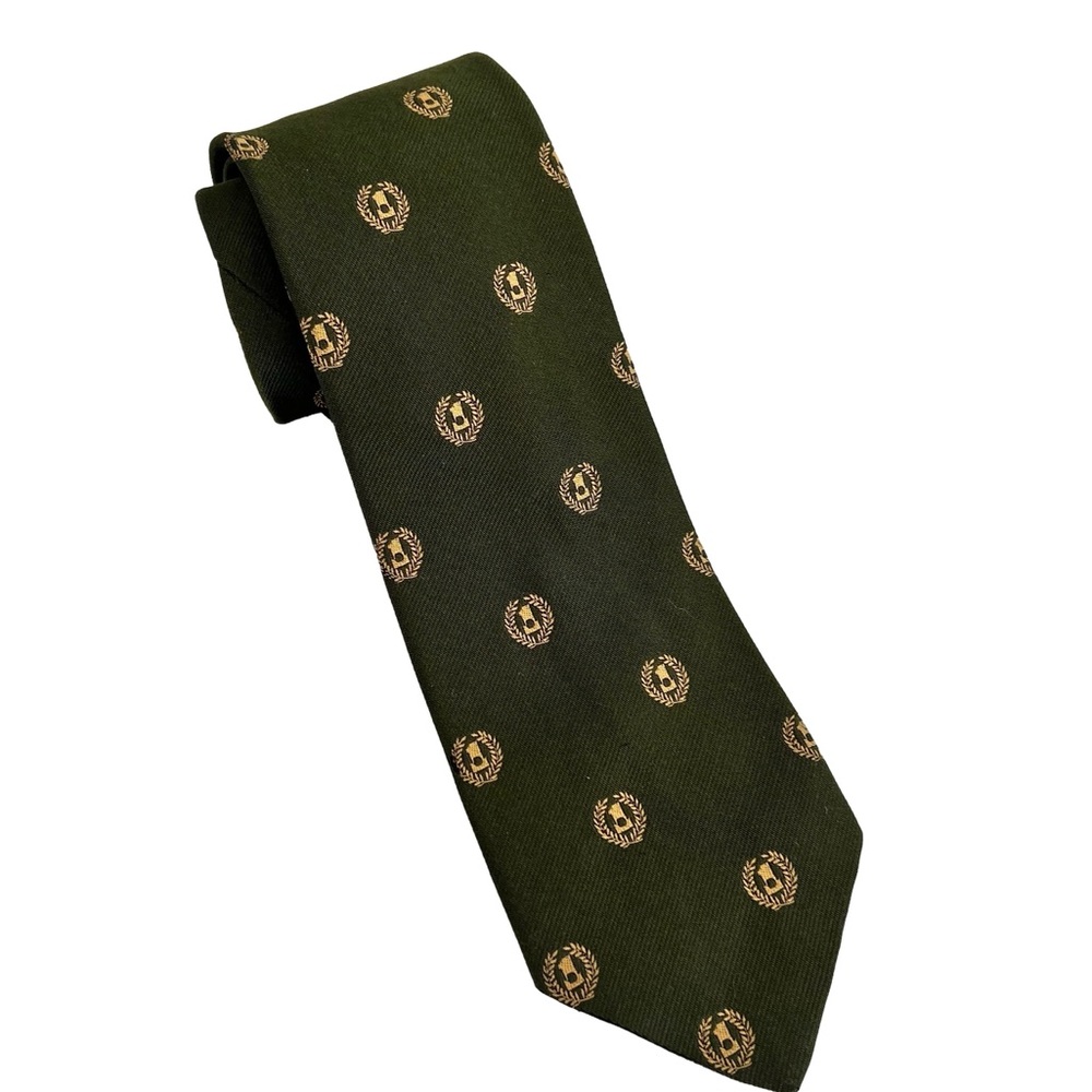 Vintage Golf Digest Silk Neck Tie Green Gold 55”